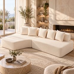 Luxury Cloud Sofa – Oversized Bouclé Sectional