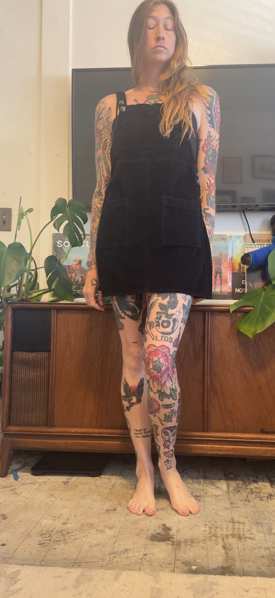 Wild Fable Black Corduroy Overall Dress | Size S