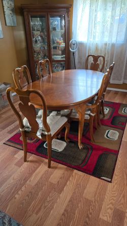 Curio cabinet and dining table
