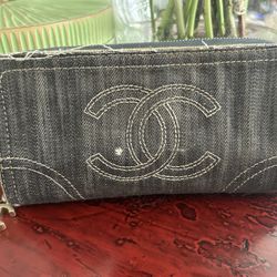 Chanel Denim Wallet, Authentic