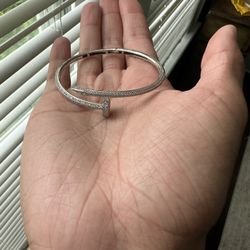 Nail Bangle Bracelet 925 Silver 