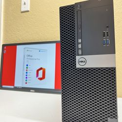 New! Work Office PC Bundle | Dell OptiPlex 7040 MT | Monitor Included | Office 2021