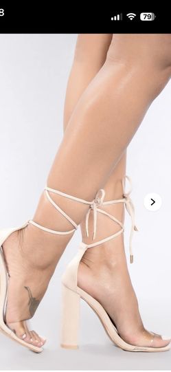 Women’s Block Scrappy Heels Nude Size 7.5