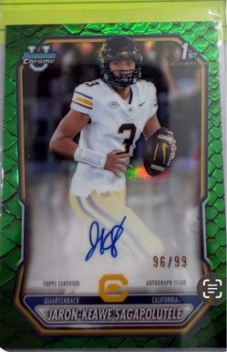 2026 Bowman Chrome Football JARON-KEAWE SAGAPOLUTELE Ist Bowman Green Reptilian Auto /99