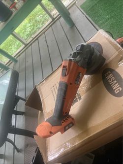 This is a Ridgid 18-Volt Cordless Brushless 4-1/2 in. Angle Grinder.