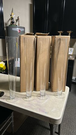 Tall glass wedding vase