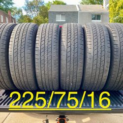 6) 225/75/16 Hankook DynaPro HT Tires  LT225/75/16  Load Range E  They do show light dry rot   DOT 2318  $250 for 6 $200 for 4 $100 for 2  I carry oth