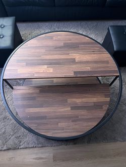 Furniture of America Modern Round Coffee Table w/ Storage Shelf