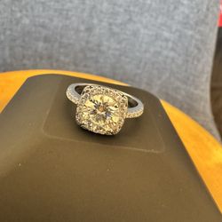 Brand New 2ct Round Moissanite S925 Sterling Silver Wedding Ring 