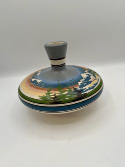 Handcrafted Multicolor Ceramic Vase Navajo 7 inches tall 