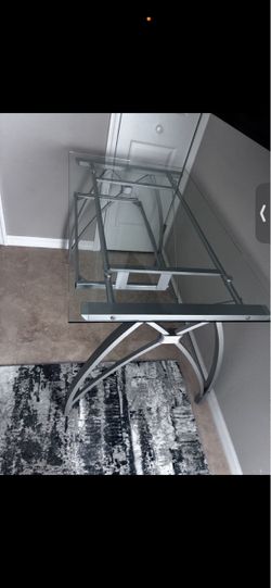 Glass Top Dining Table with Chrome Base