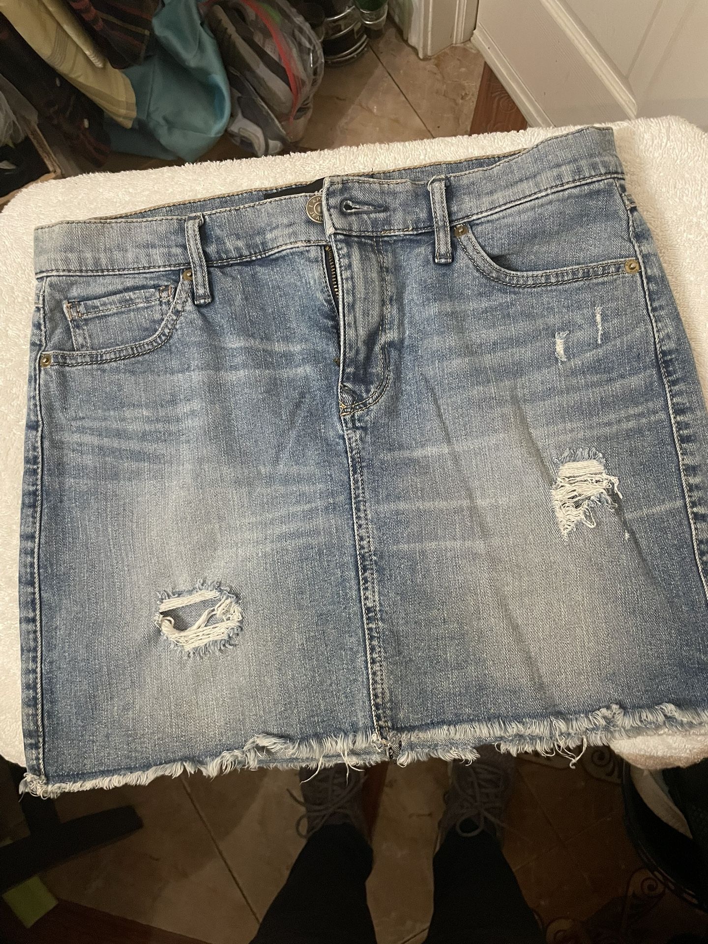 Express Ripped denim Skirt Size 6