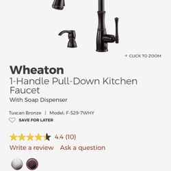 Wheaton 1-Handle Pull-Down Kitchen Faucet With Soap Dispenser