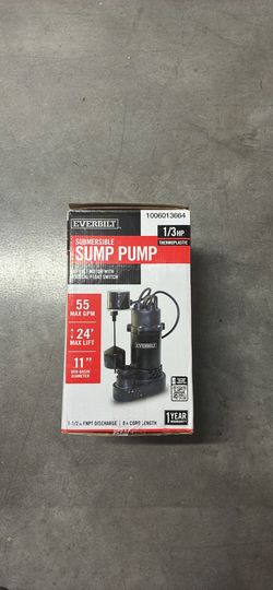 Everbilt Submersible Sump Pump 1/3 HP Thermoplastic Vertical Float 115V 35 GPM