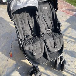 Jeep Destination Double Stroller Black