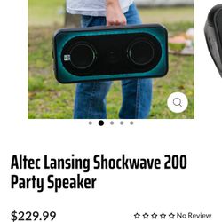 ALLTEC LANSING SHOCKWAVE 200 PARTY BLUETOOTH SPEAKER