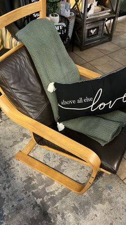 Leather & wood rocking chair