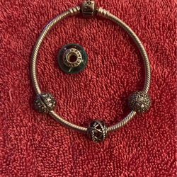 Pandora Bracelet (silver 925) + Charm