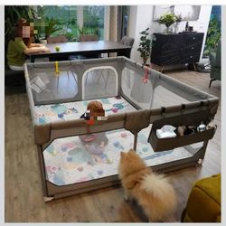 #R3 | 50” × 50” Playpen with Mat Color: Grey Breathable Mesh Sides Includes Mat & Storage Bag Indoor / Outdoor Use  Price: $40