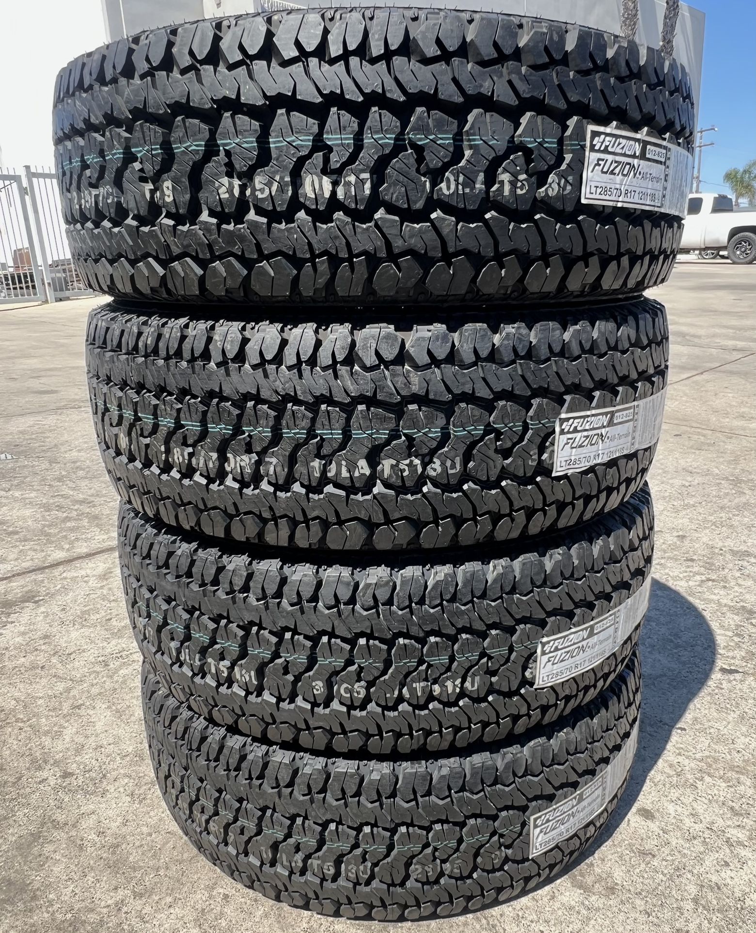 FUZION LT 285/70/17 ALL TERRAIN TIRES 10 PLY $585 CASH TOTAL‼️ FREE INSTALLATION‼️