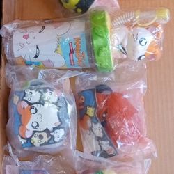 5 hamtaro burger king  toys & tumbler bottle vintage nintendo brand new