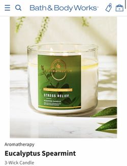 New! BATH & BODY WORKS 🌿STRESS RELIEF 🌿White Barn 3-wick Candle $15 each or 2 for $27!
