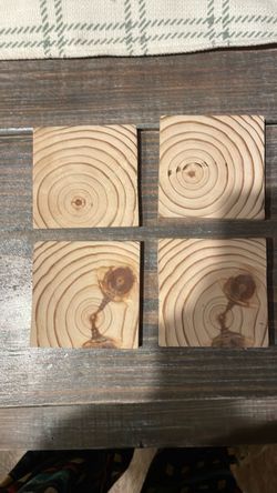 Set of 4 Wood Slice Coasters