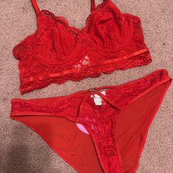 New Xl Xxl Red Lace Lingerie Set Bra Panty