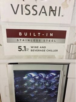 Vassani 23.4 in. 50 Bottle, 154 Can, Wine and Beverage Cooler with Stainless Steel Door
