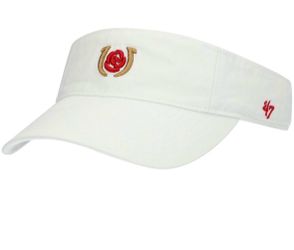 Men's '47 White Kentucky Derby Horseshoe Rose Clean Up Adjustable Visor