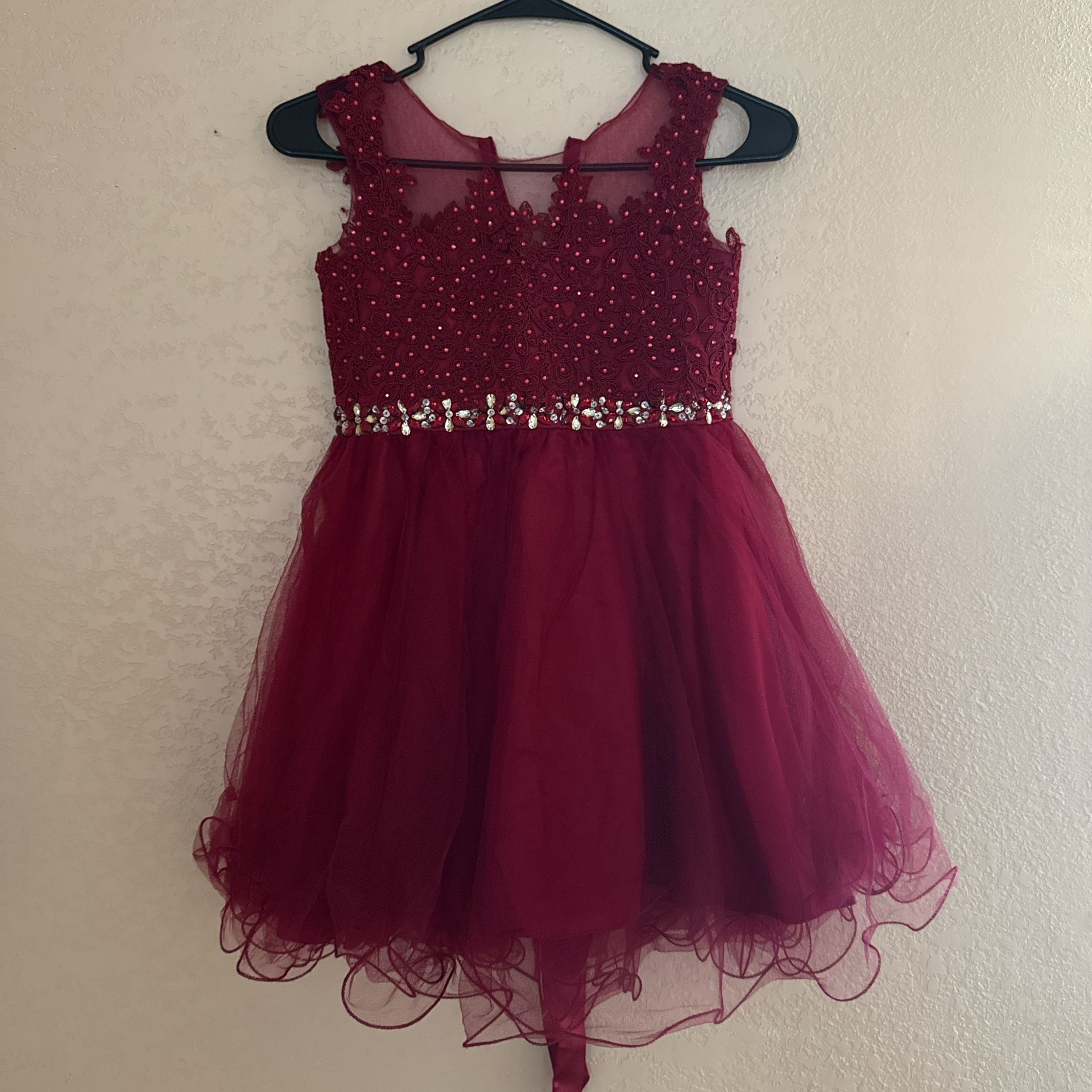Burgundy Girls Dress