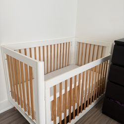 Babyletto Lolly White & Natural Wood Baby Crib