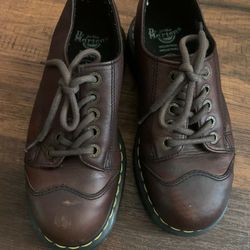Dr Martens AirWair Brown Leather Oxford Unisex, Women’s 8, Men’s 7, Steel Toe