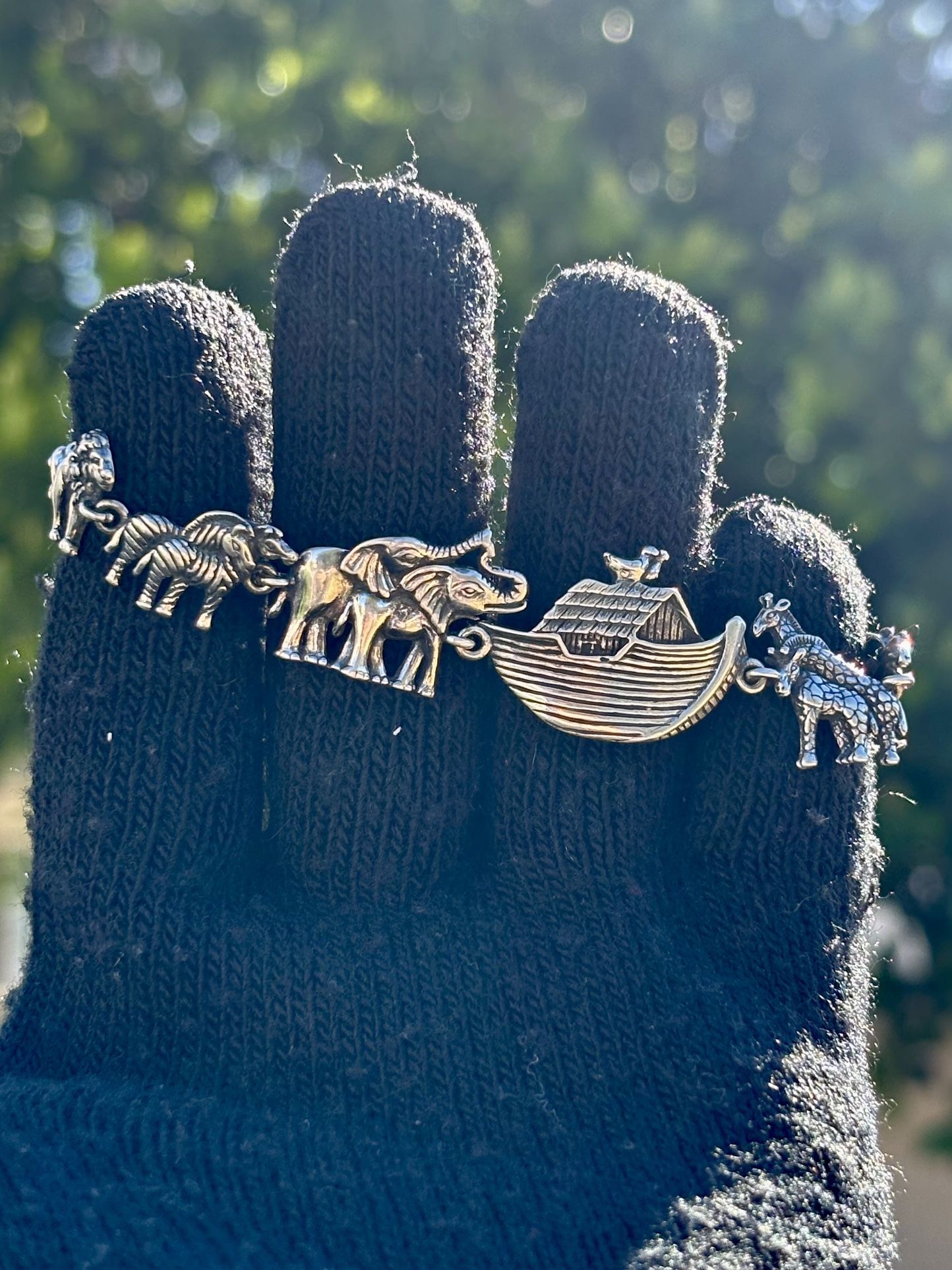 Sterling Silver Noahs Ark Bracelet 7.75 inch Designer Kabana jewelry