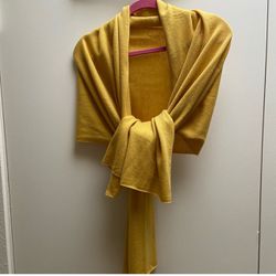 Golden Yellow 100% Nepal Pure Cashmere Scarf Yellow /Handmade Evening Wrap