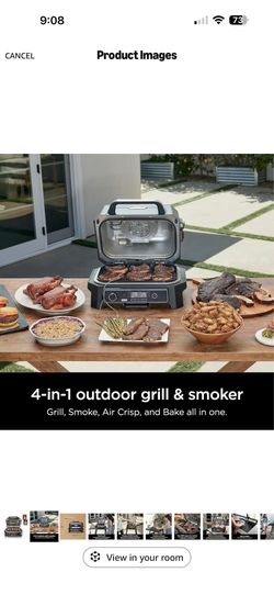 Ninja Woodfire Pro 4-in-1 XL Outdoor Grill & Smoker with Built-in Thermometer