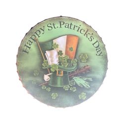 Happy St. Patrick’s Day Metal Bottle Cap Sign - 13.27” D