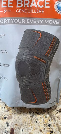 Adjustable Hinged Knee Brace,Compression Knee Support with Patella Gel Pad & 6 Side Stabilizers