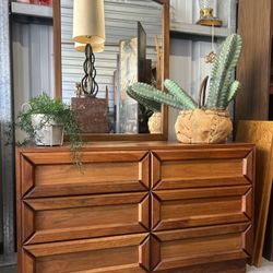 😍🥵COMPACT Mid Century 6 Drawer Brown Saltman Dresser