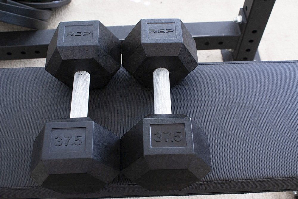 Rep Fitness 37.5lb Hex Dumbbell Set