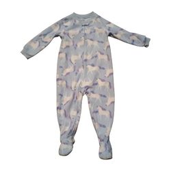 Carter's Child of Mine 2T  toddler Girl 1-Piece Light Blue purple Unicorn Footed Pajama Sleeper 