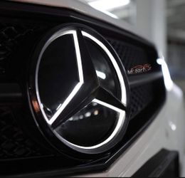 Mirror Car Led Grill Logo Emblem Badge Light For Mercedes Benz GLC GLS GLE 15-19