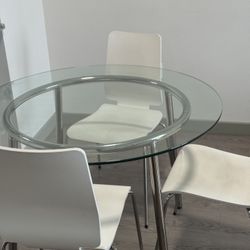 Glass Dining Table And Chairs Set