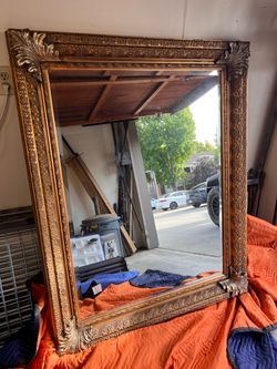 Large Gold Ornate Framed Wall Mirror