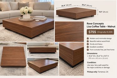 Rove Concepts Liza Coffee Table – Walnut