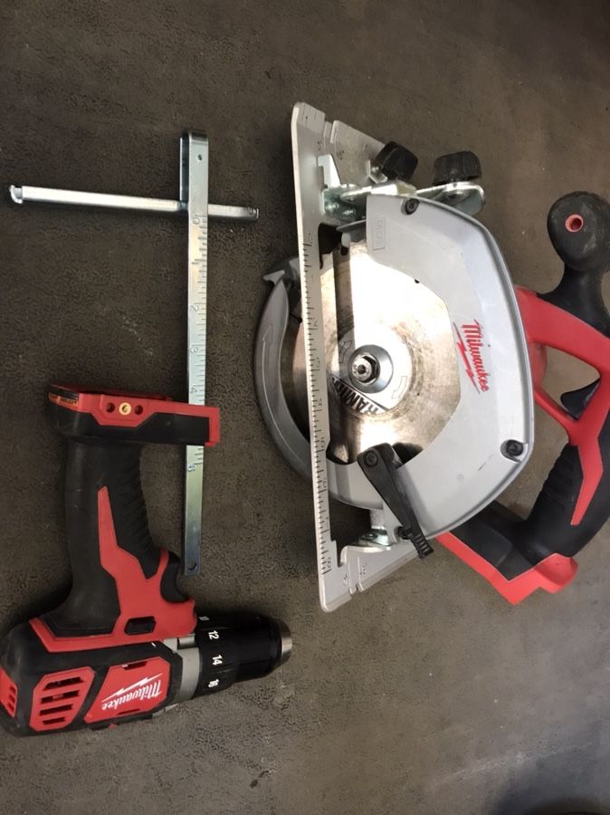 Milwaukee 18-Volt 6 1/2” circular saw and 1/2” Driver Drill (Tools Only)