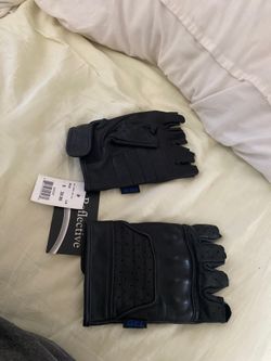 Large Motorcycle Gloves, reflective, knuckle protection