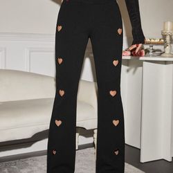 Heart cut out flare leg pants size: S