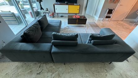 Bo Concept suede L shape sofa