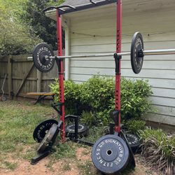 Squat Rack With 250 lbs of Bumper Plates